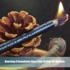 6 Pieces Jute Tinder Tube Waterproof Wax Wick Fire Starter Accessory with Alumin