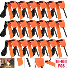 LOT 10~100pcs Fire Starting Magnesium Kit Ferro Rod Survival Outdoor Camping