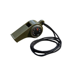 5Pcs 3‑in‑1 Survival Whistles Compass Thermometer Outdoor Emergency Tool