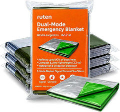 Thermal Emergency Blanket 4-Pack-Extra Large 63X82.7 Camping Hiking Survival Kit