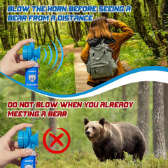 Bear Horn for Self Defense: 1.4Oz Air Horn to Scare Bears, 120Db Heard up to 1/2