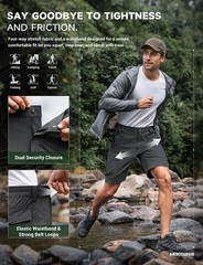 Moosehill Hiking Shorts Men 8-Pocket: Cargo Lightweight 34 Regular, Dark Grey