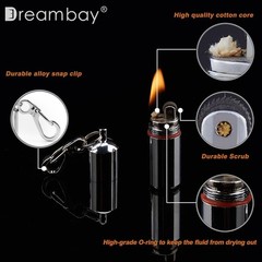 Dreambay 2 Pack Keychain Peanut Lighter EDC Mini 2 Piece Set, Silver