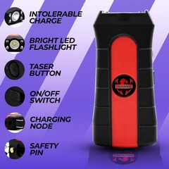 Mini Stun Gun Flashlight Rechargeable Powerful EDC Black