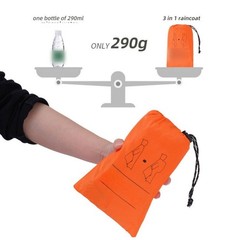 Adult Multipurpose Raincoat with Hood Waterproof PU Coating for Fishing Camping
