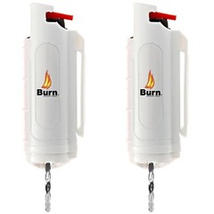 2 Pack Burn Pepper Spray 1/2oz White Powerful Self Defense Safety & Protection