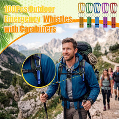 Foilswirl Emergency Whistles with Carabiners Aluminum Extra Loud Survival Safety