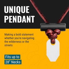 The Bushcraft – Original Fire Starter Necklace for Men, Handcrafted in USA, Weat