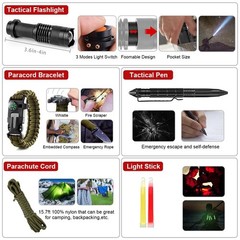Survival Kit, 251 Pcs Gear First Aid Kit with Large, Camouflage