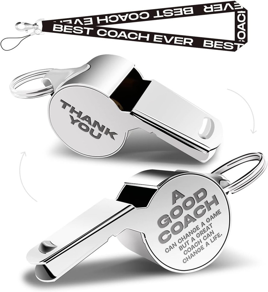 Whistle for Coaches Whistles, Thanks Coach Gifts for Men Teacher Lanyard | Coach