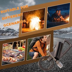 Keychain Lighter， 2 Pack Metal Match Kerosene Lighter， Reusable Waterproof Wi…