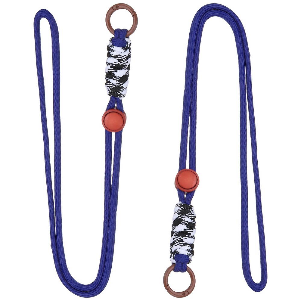 2 Pcs Paracord Lanyard Necklace, Lanyard with Split Ring, Dark & Brown & Black