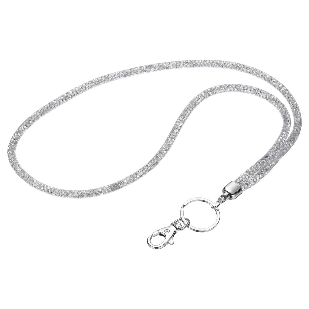 1Pack 15.7″ Rhinestone Lanyard for Keys, Gray