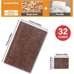 Natural Fire Starters for BBQ Grill Charcoal Chimney Indoor Outdoor 32 Pieces