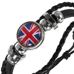 Football Flag Bracelet British Wristband Union Jack Charm Patriotic Bracelets