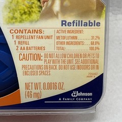 Off! Clip-on Fan Circulated Mosquito Repellent w/ 1 Refill New