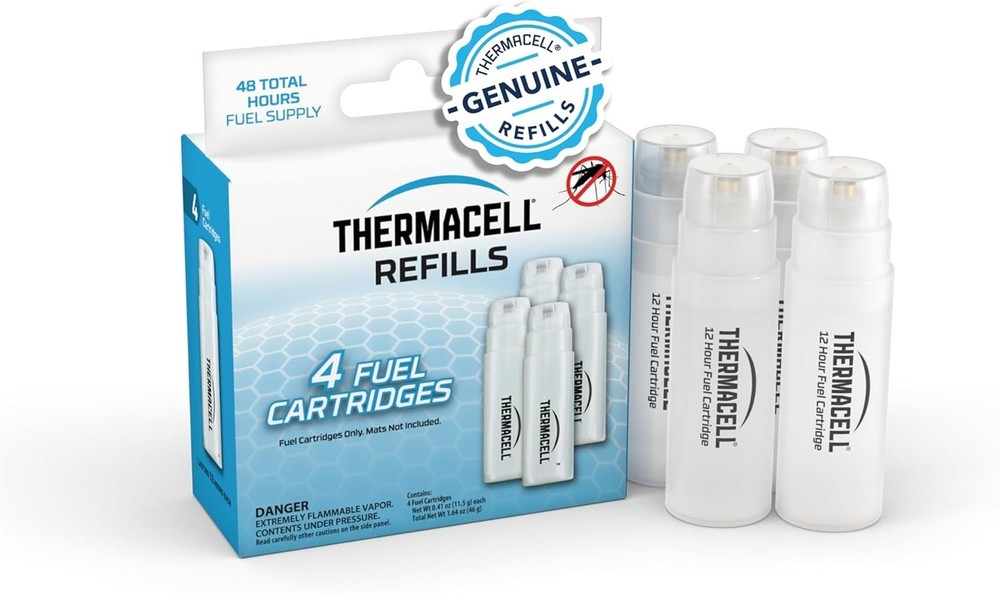 «4Pack ThermaCell Mosquito Repellent Fuel Cartridge Refills,48 Hours,15Ft Protec