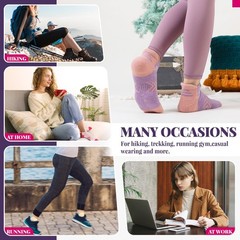 Velice Merino Wool Ankle Hiking Running Socks for Women Medium, Multicolor