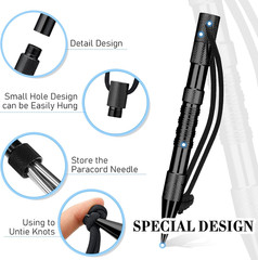 Paracord Knotters Tool Marlin Spike with 3 Pieces Paracord FID Paracord Tools Ma