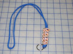*paracord parachute lanyard keychain hiking survival 550 blue multi color camo