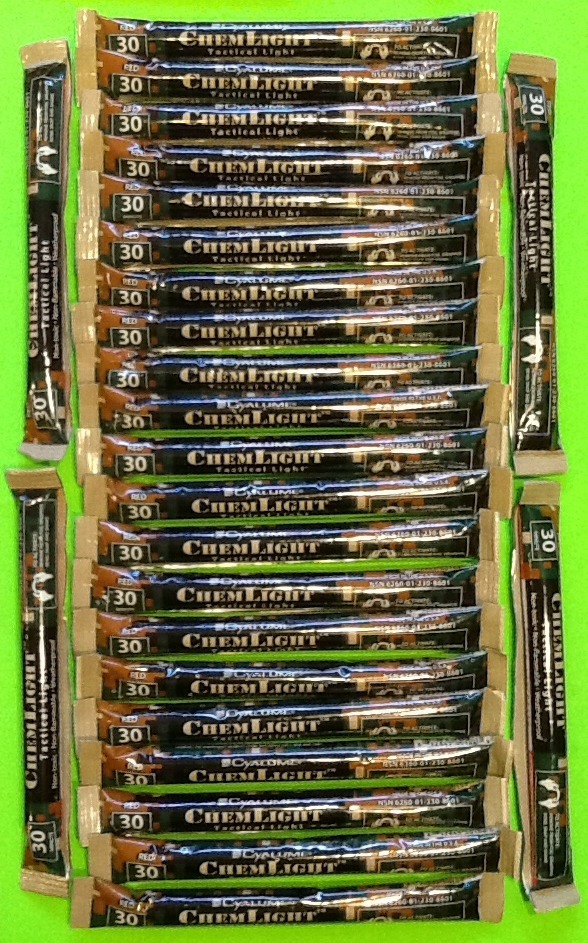 Lot of 50 Red Cyalume 6″ Military Lightstick Prepper Bug Out EMP Disaster 09/23