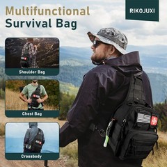 262 Pcs Survival Gear Kit with First Aid Supplies and Tactical Crossbody Bag
