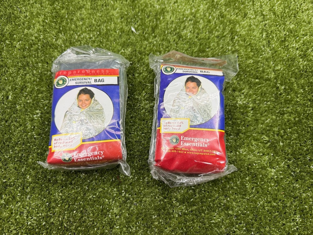 Lot of 2 Emergency Essentials Emergency Survival Bags 36×84 Thermal Reflective