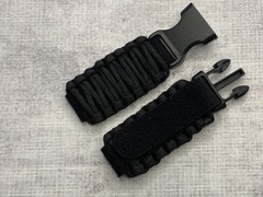 20 22 mm Black Adjustable Survival Paracord Watch Band Only 7.5″-8.5″ Wrist READ