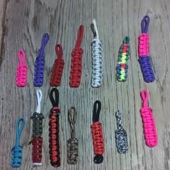 Multicolor Paracord Zipper Pulls (pick 2 from each picture, total 4)