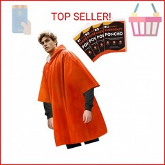 Rasupro 4 Pack Emergency Ponchos with Thickened Mylar Blanket Lining, Windproof,