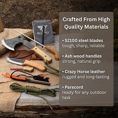Sharky Camping Kit Bushcraft Gear Set for Hiking, Fishing, Survival, Outdoor Use