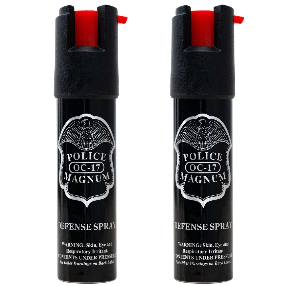 2 PACK Black Police Magnum pepper spray .75oz Tactical Self Defense Security