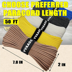 1000 Tan Paracord 50FT Utility Parachute Cord 4Mm Nylon String12 Strand Nylon Ca