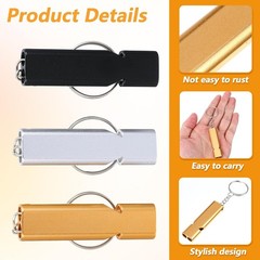 3 Pack Coach Whistle with Lanyard, Loud Double Tube Emergency Whistle Metal