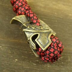 Brass “Helmet” knife Lanyard Bead Paracord beads crafted for EDC gear XLH036