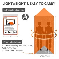 Emergency Survival Tent Shelter 2 Person Mylar Emergency Tube Tent Survival Kit