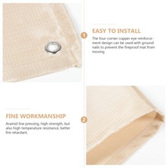 Outdoor Camping Mat Fiberglass Insulation Mat Fireproof Blanket (Khaki)