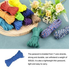 550 Paracord Rope 102ft, 4mm Thin Paracord Nylon Survival Cord Blue