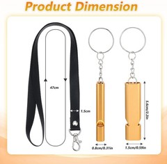 3 Pack Coach Whistle with Lanyard, Loud Double Tube Emergency Whistle Metal