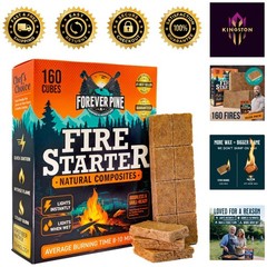 160 Pcs Odorless Fire Starter Cubes – Fast Ignition for Indoor & Outdoor Use