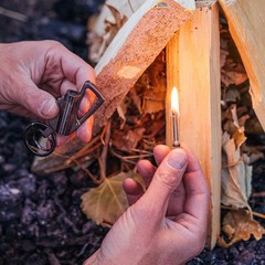 Portable Permanent Match Keychain Lighter & Bottle Opener for Outdoor Adventures