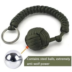 Paracord Monkey Fist Style Keychain Outdoor Hiking Accessory