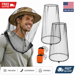 2pcs Anti-Mosquito Bug Bee Insect Head Net Hat Cap Sun Protection Fishing Hiking