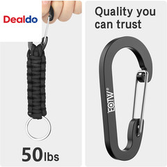 Paracord Keychain for Men Women Paracord Carabiner Backpack Keychain with Alumin