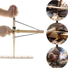 Bow Drill Kit Fire Starter, Primitive Wood, Survival Practice Friction Fire Tool