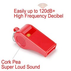 12PCS Red Emergency Whistle with Lanyard, Super Loud Plastic Whistles Bulk