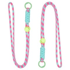 2 Pcs Paracord Lanyard Necklace, Lanyard Split Ring, Pink & Green & Sky Blue