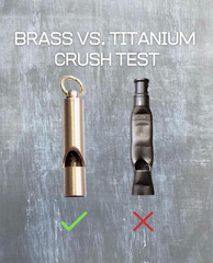 Brass Whistle for Adults, Premium Emergency Whistle, 125Db+, One Piece Outdoor S