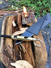 30-06 Bullet Fire starter Bottle opener whistle Ferro Rod Credit card knife tool