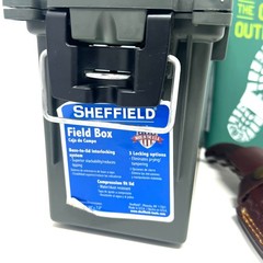 Sheffield Field Ammo Box w “Surviving The Great Outdoors” Book & Survival Gear